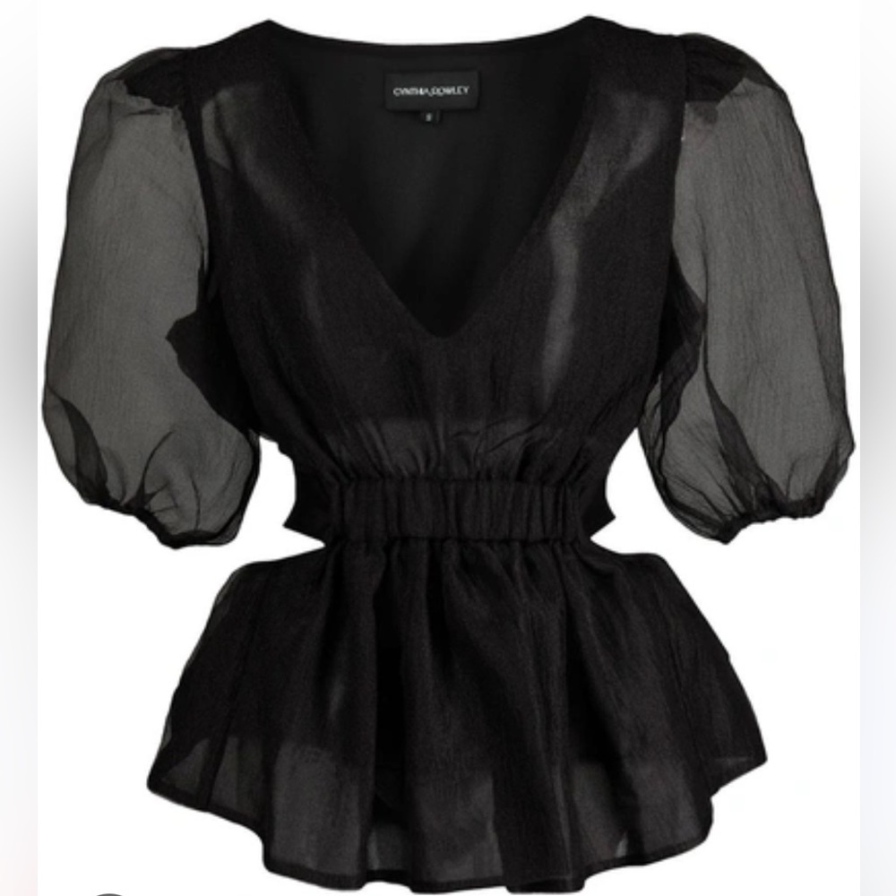Cynthia Rowley black sheer top